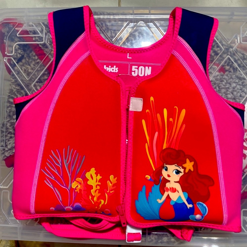 Girl pink Little mermaid toddler life jacket new
